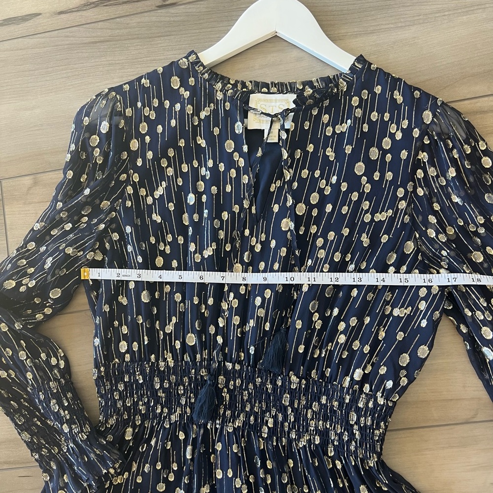 SAIL TO SABLE | NWOT Lurex Sparkle Smocked Midi M ✨ - Picture 7 of 11